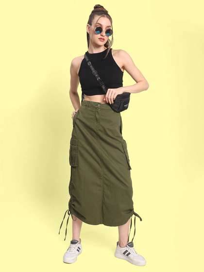 Bene Kleed Midi Parachute Skirts