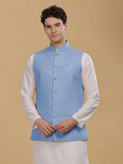 Anouk Men Woven
                        Cotton Nehru Jacket