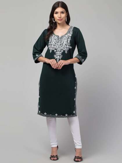 Trend Level Women Embroidered Woollen Kurta