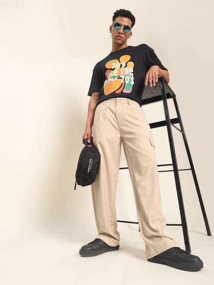Price History of Bene Kleed Men Relaxed Loose Fit Cargos Trousers - Main Image