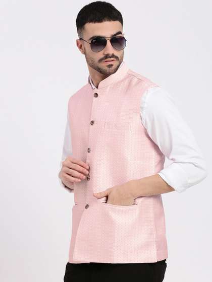SHOWOFF Woven Design Nehru Jacket