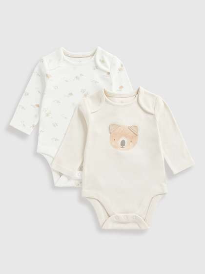 mothercare Infants Pack
                    Of 2 Pure Cotton Self Design Bodysuits