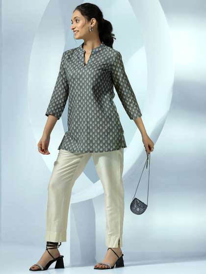 Libas Women Ethnic Motifs Printed Mandarin Collar Kurti