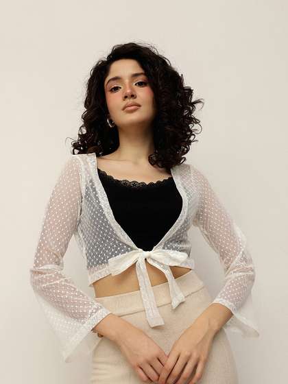 Espresso Women
                        Tie-Up Shrug