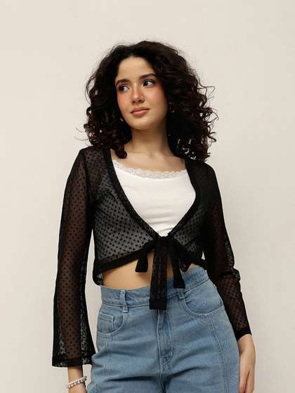 Espresso Women
                        Tie-Up Shrug