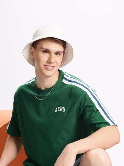 Aeropostale Drop-Shoulder Sleeves Pure Cotton Relaxed Fit T-shirt