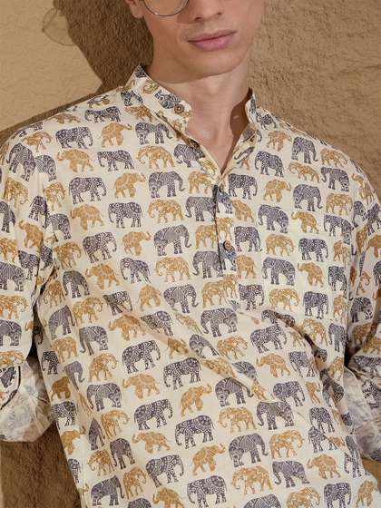 DENNISON Printed Straight Short Kurta