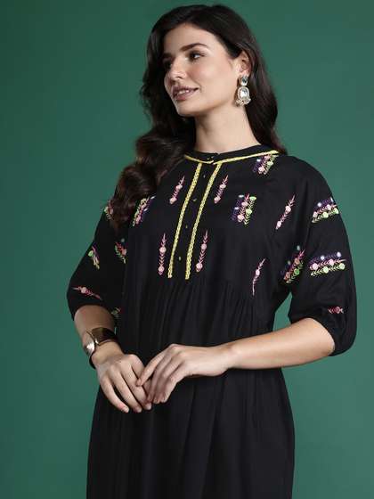 Sangria Embroidered Kurta Set