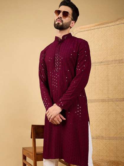 Ethnic Bay Men Embroidered Kurta