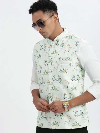 SHOWOFF Floral Printed Nehru Jackets
