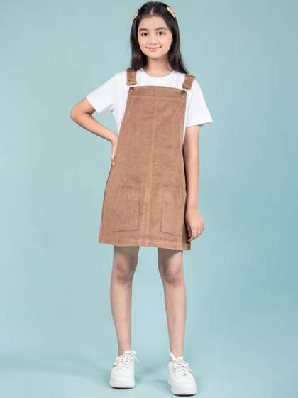 TWEENY MINI Girls Pure
                    Cotton Pinafore Dress