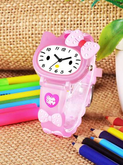 Shocknshop Girls Printed
                    Dial & Straps Analogue Watch 339 Pink Kitty