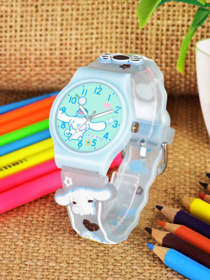Shocknshop Girls Printed
                    Dial & Straps Analogue Watch 338 Cinna Blue