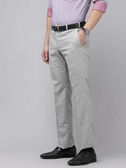 Park Avenue Men
                        Checked Formal Trousers