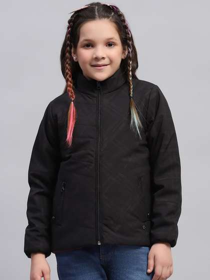 Monte Carlo Girls Mock
                      Collar Solid Casual Padded Jacket