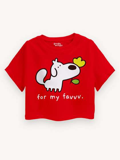 Guugly Wuugly Girls
                    Regular Round Neck Cotton for my favvv Printed Crop
                    Top
