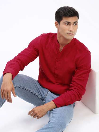 SHOWOFF Mandarin Collar Straight Kurta