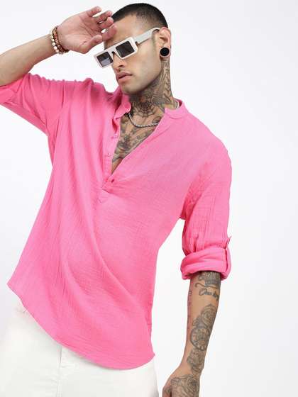 SHOWOFF Mandarin Collar Straight Kurta