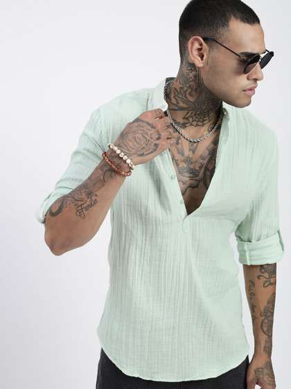 SHOWOFF Mandarin Collar Straight Kurta