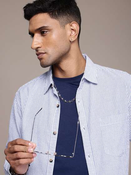 Roadster Men Striped
                        Pure Cotton Casual Shirt