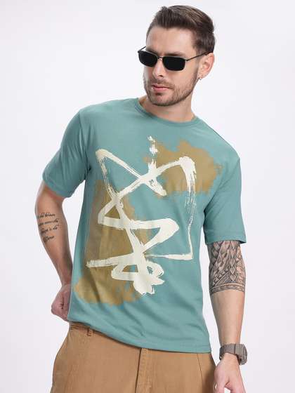 glitchez Abstract Art Printed Relaxed T-shirt