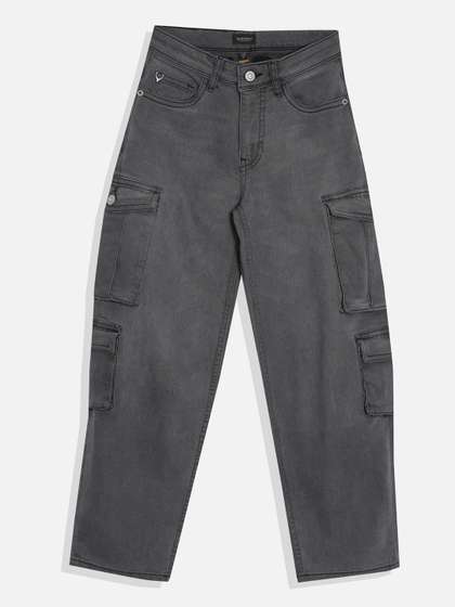 Allen Solly Junior
                      Boys Mid-Rise Mildly Distressed Light Fade Cargo
                      Jeans