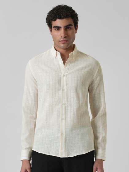 Banana Club Men
                          Classic Slim Fit Semi Sheer Striped Casual
                          Shirt
