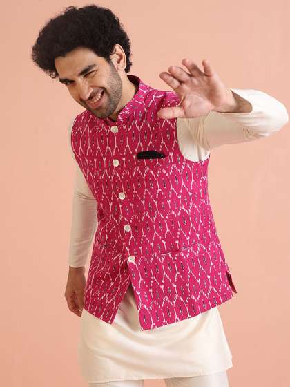 KISAH Women Printed Nehru Jacket