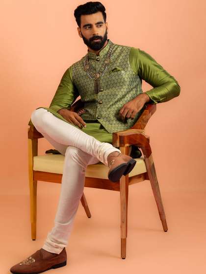 KISAH Men Printed Nehru Jackets