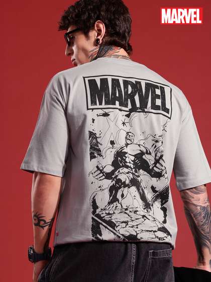 MARVEL Hulk
                        Superhero Printed Oversized Cotton T-shirt