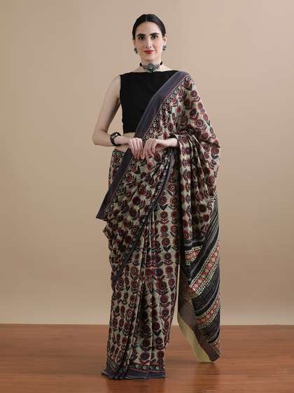 Jaipur Kurti Floral
                        Printed Pure Cotton Saree