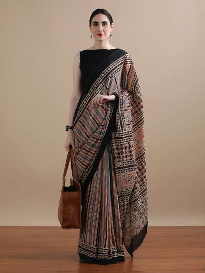 Jaipur Kurti Striped
                        Pure Cotton Saree