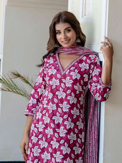 Anouk Printed Pure Cotton Kurta Set