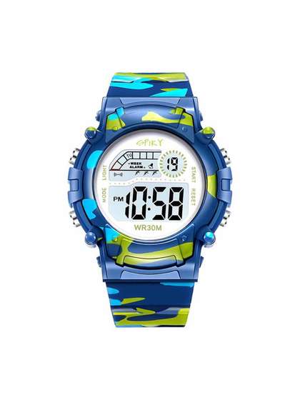 Spiky Kids Dial &
                    Textured Straps Digital Automatic Watch ZEVA8_BLU