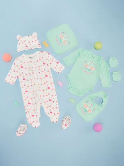 Pantaloons Baby Infants
                    7 Piece Printed Pure Cotton Baby Apparel Gift Set