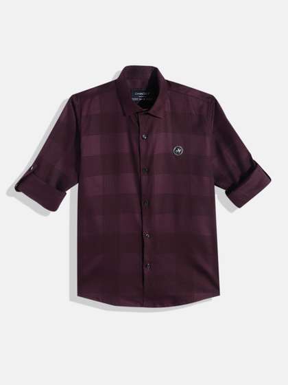 CHARCHIT Boys Comfort
                      Checked Pure Cotton Casual Shirt