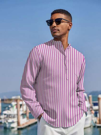 Anouk Striped Short Kurta