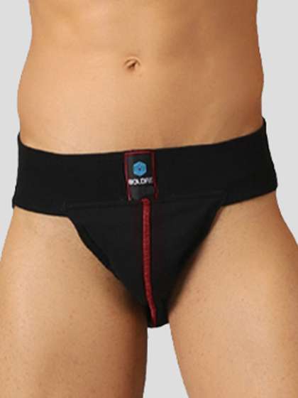BOLDFIT Men Mid-
                        Rise Gym Supporter Basic Briefs
                        GYMSUPPORTERBLACKRED-S