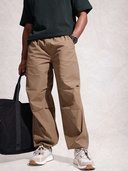 WROGN Men Loose Fit Parachute Trousers