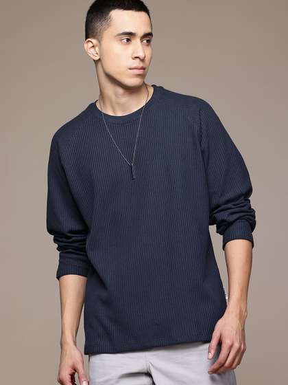 Roadster The Lifestyle Co. Men Self Design Relaxed Fit T-shirt