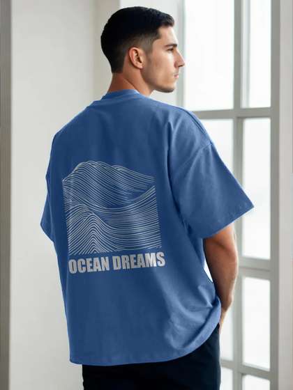 NOBERO Men Printed
                        Drop-Shoulder Sleeves T-shirt