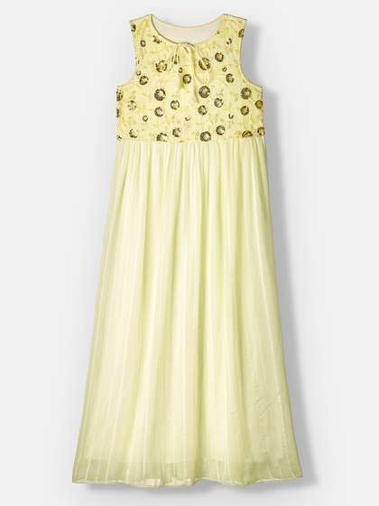 BAESD Girls Key Hole
                    Sleeveless Embellished Flared Maxi Party Dress