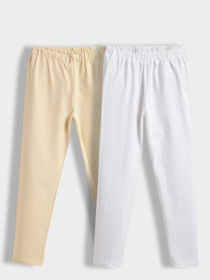Orange Sugar Girls Pack
                    Of 2 Mid-Rise Ankle-Length Leggings