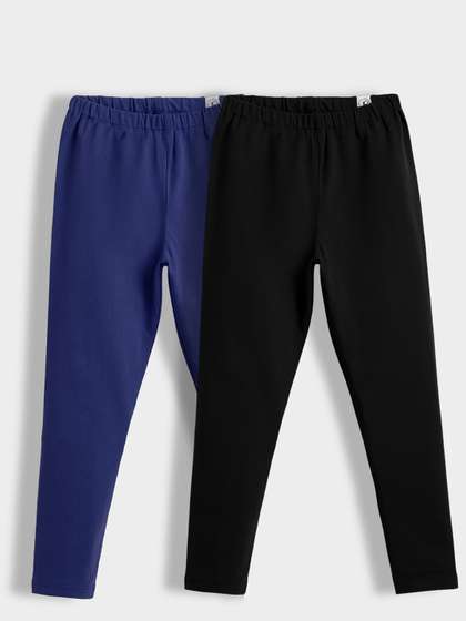 Orange Sugar Kids
                      Girls Pack Of 2 Cotton Ankle-Length Leggings