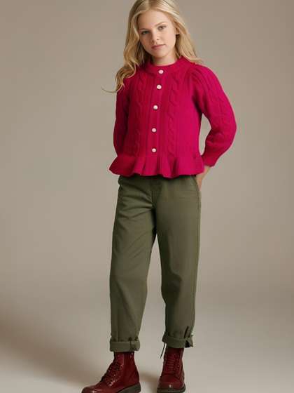 Cherry Crumble Girls
                    Cable Knit Cardigan