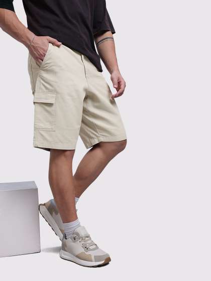 The Roadster Life
                          Co. Men Mid-Rise Pure Cotton Relaxed Fit
                          Cargo-Style Shorts