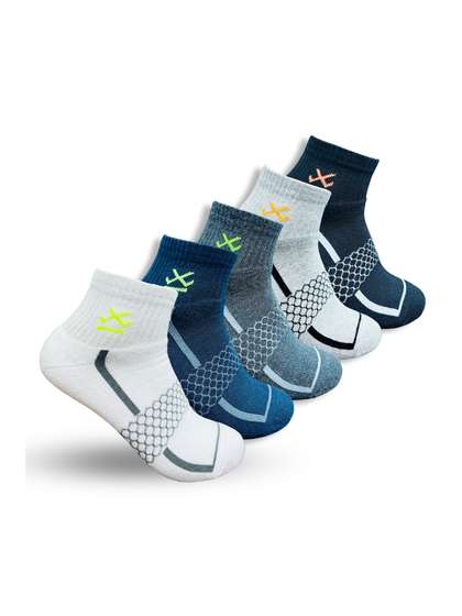 WROGN Unisex Pack Of 5
                      Assorted Ankle-Length Cotton Socks