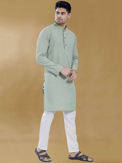 DIVISIVE Chevron Embroidered Kurta