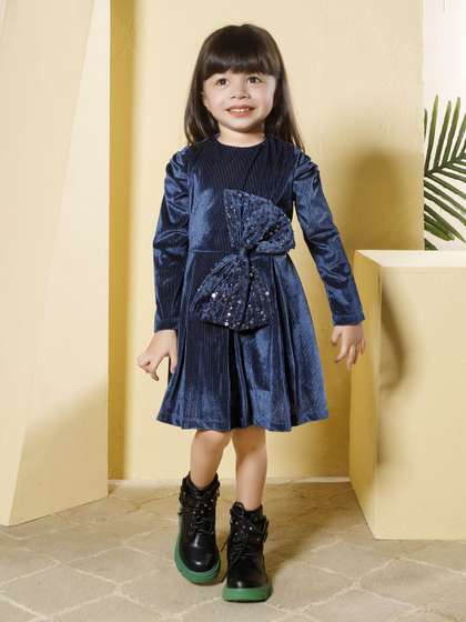 Peppermint Girls Fit
                    & Flare Dress With Bow Detailed