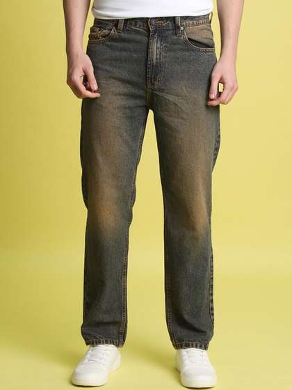 Bene Kleed Men Dark
                        Blue Cotton Straight Fit Mid Rise Tinted Jeans